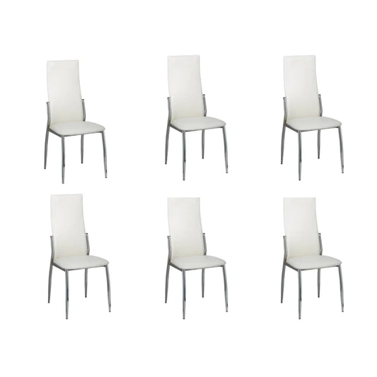 vidaXL Cadeiras de jantar 6 pcs couro artificial branco