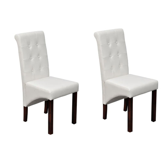 Cadeiras de jantar 2 pcs couro artificial branco