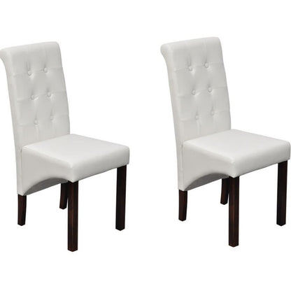 Cadeiras de jantar 2 pcs couro artificial branco