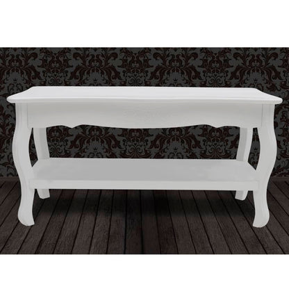 Mesa de centro com 2 prateleiras MDF branco