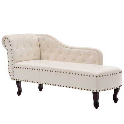 Chaise longue couro artificial branco nata