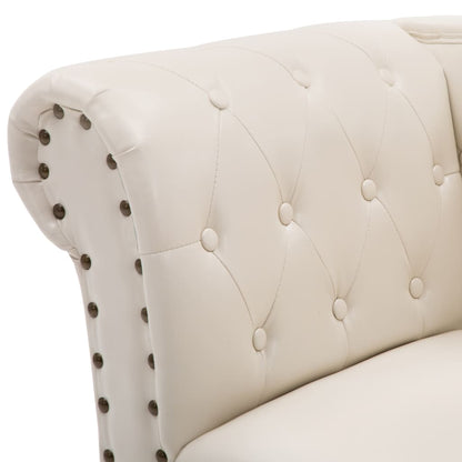 Chaise longue couro artificial branco nata