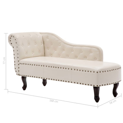 Chaise longue couro artificial branco nata