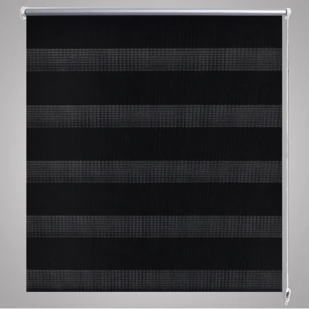 Estore de rolo 120 x 175 cm, linhas de zebra / Preto