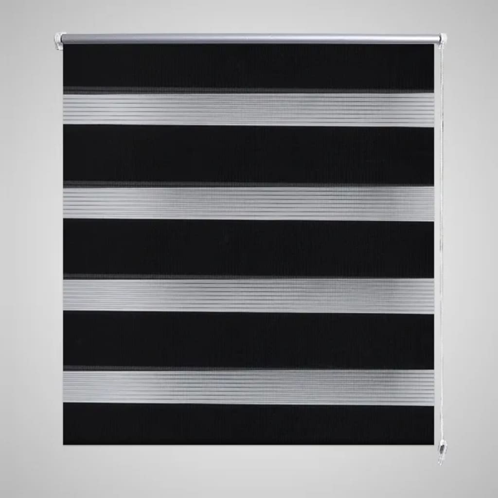 Estore de rolo 120 x 230 cm, linhas de zebra / Preto