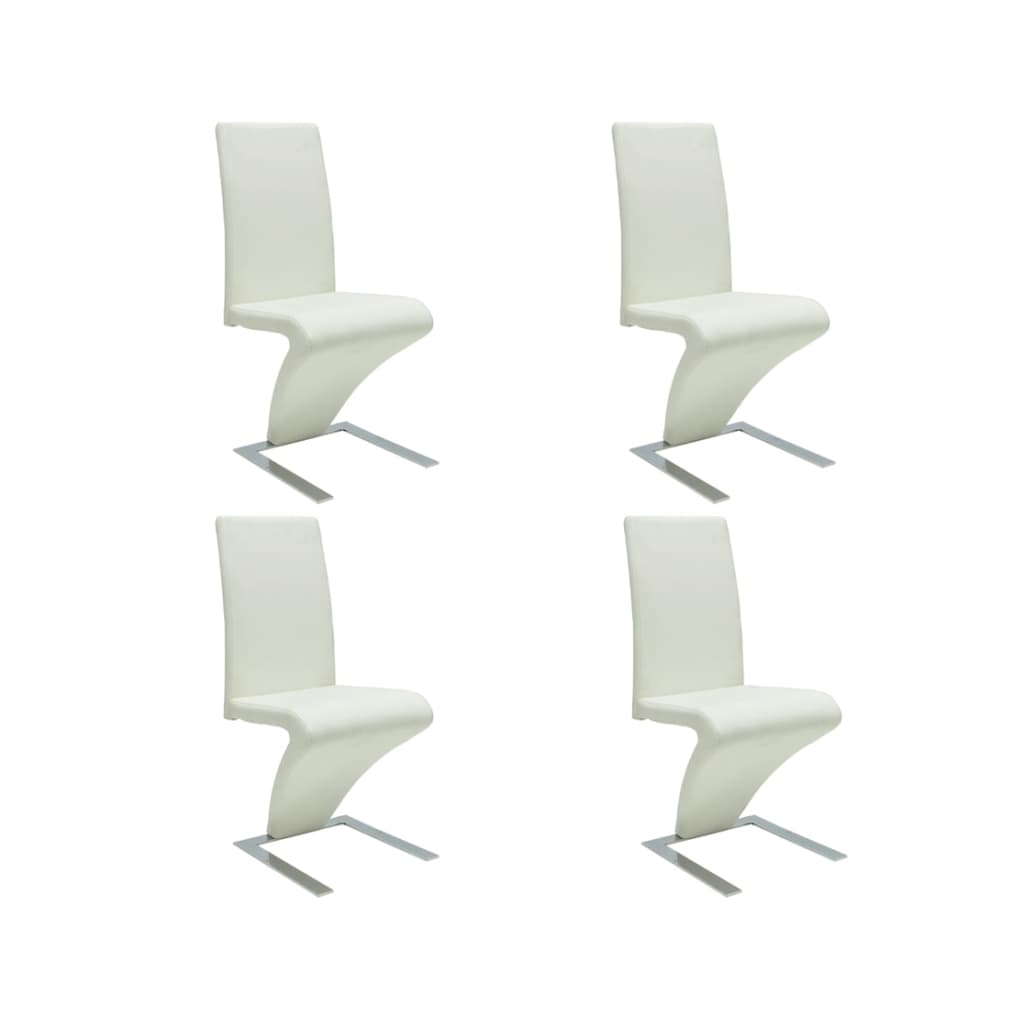 Cadeiras de jantar 4 pcs couro artificial branco