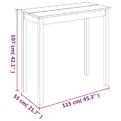 Mesa de bar em MDF preto 115x55x107 cm