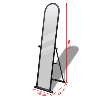 240579 Free Standing Floor Mirror Full Length Rectangular Black