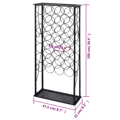 Garrafeira de metal, suporte para 28 garrafas de vinho