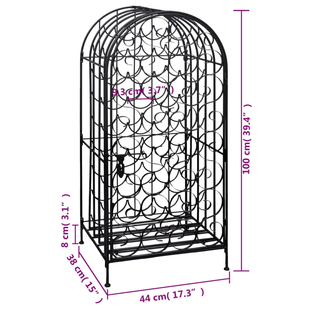 Garrafeira de metal, suporte para 35 garrafas de vinho