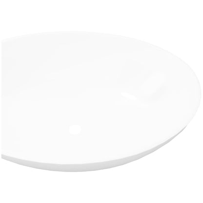 Lavatório de luxo em cerâmica oval 40 x 33 cm branco