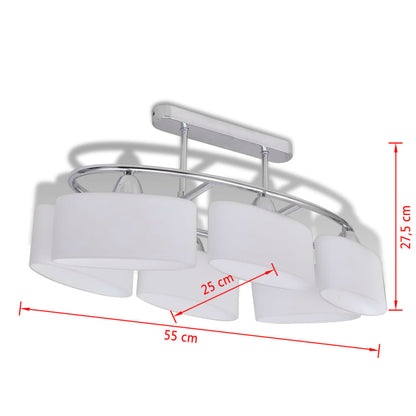 Lâmpada de teto com vidro de sombras em forma oval para 6 E14 Bulbos