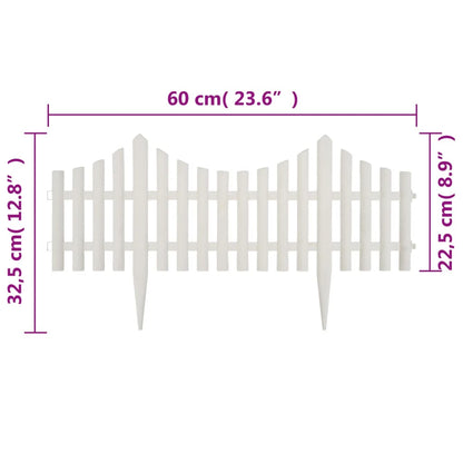 Divisória de relvado 17 pcs 10 m branco