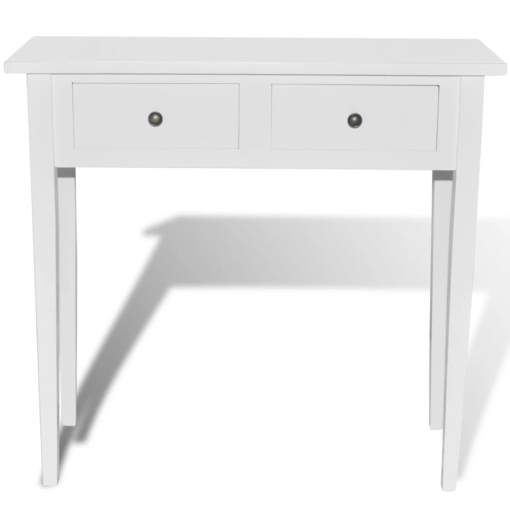 Toucador/mesa consola com duas gavetas branco