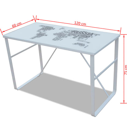 Secretária rectangular com padrão de mapa