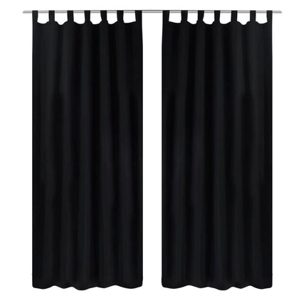 Cortinas de cetim com laços, 2 pcs, preto 140 x 175 cm