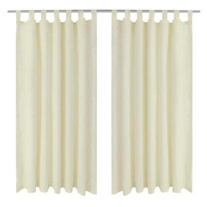 Cortinas de cetim com presilhas, 2 pcs, 140 x 175 cm, creme