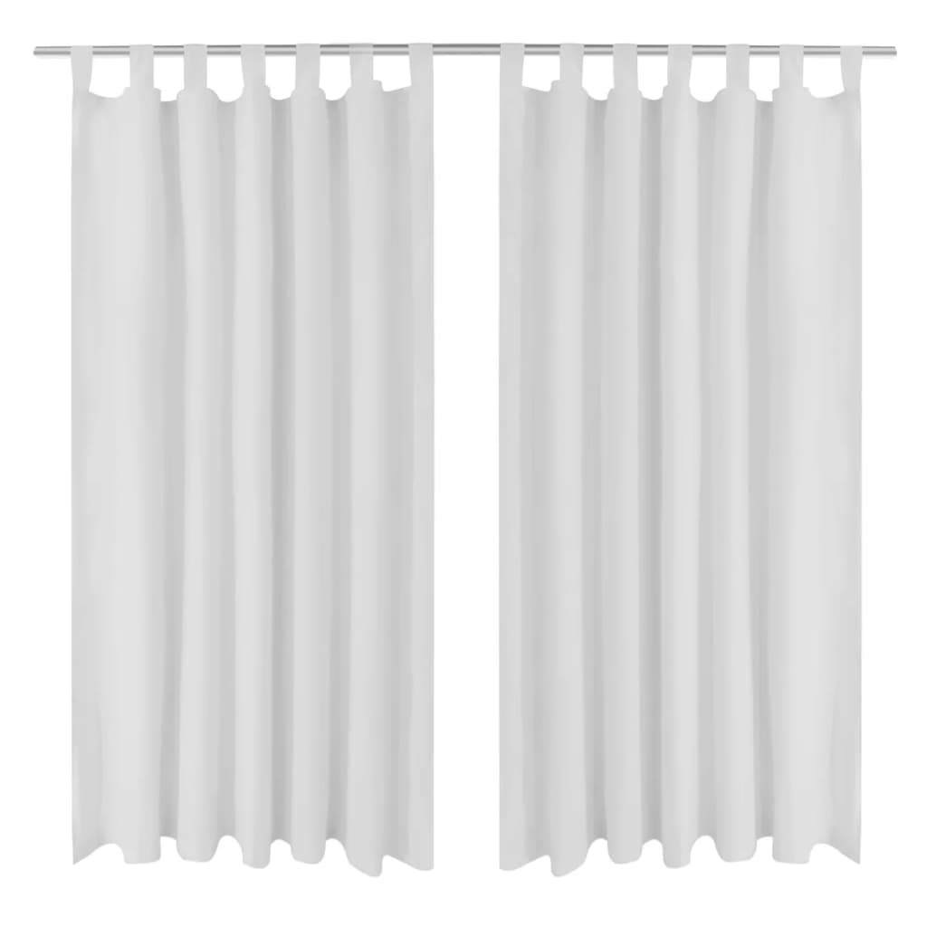 Cortinas de cetim com presilhas, 2 pcs 140 x 175 cm branco