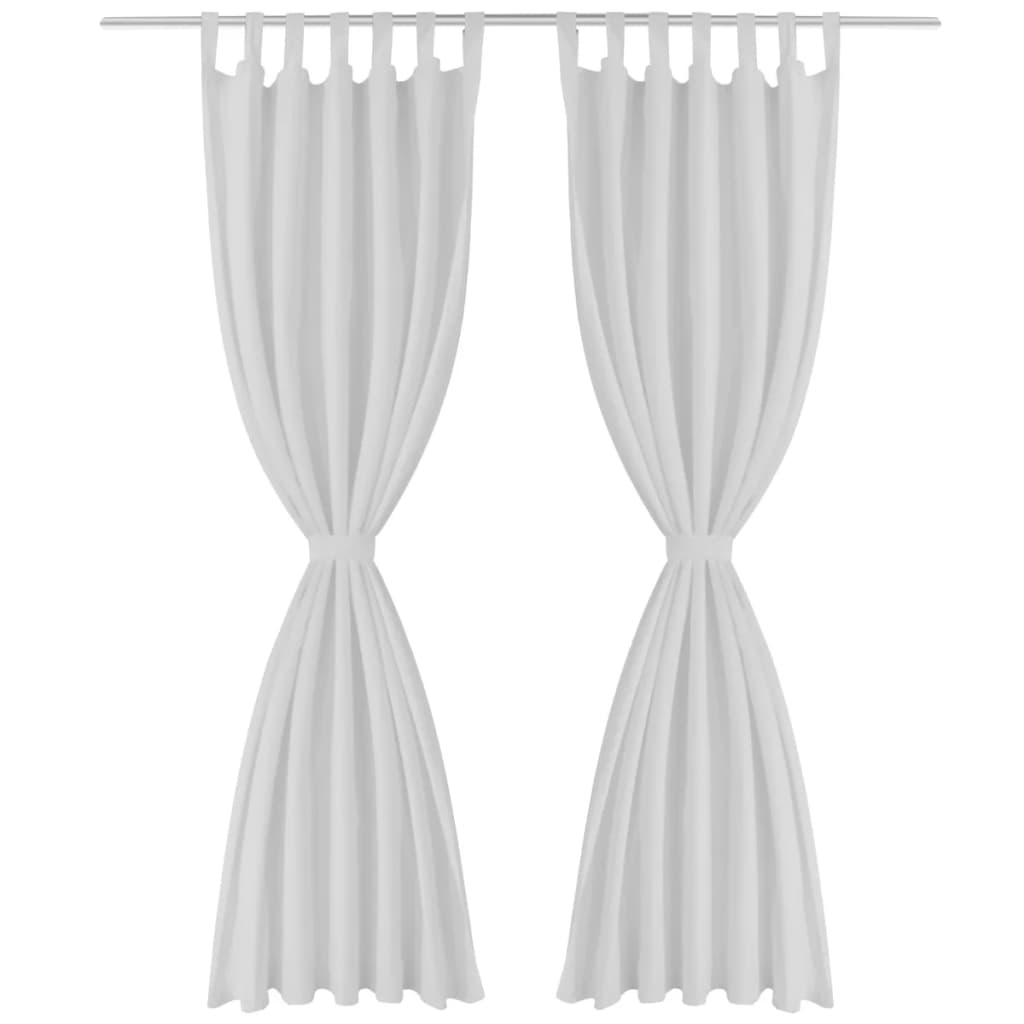 Cortinas de cetim com presilhas, 2 pcs 140 x 175 cm branco