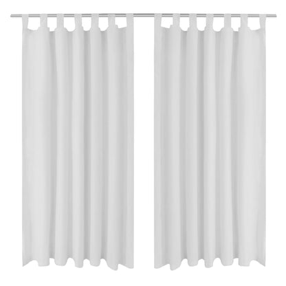 Cortinas de cetim com laços, 2 pcs, branco 140 x 225 cm