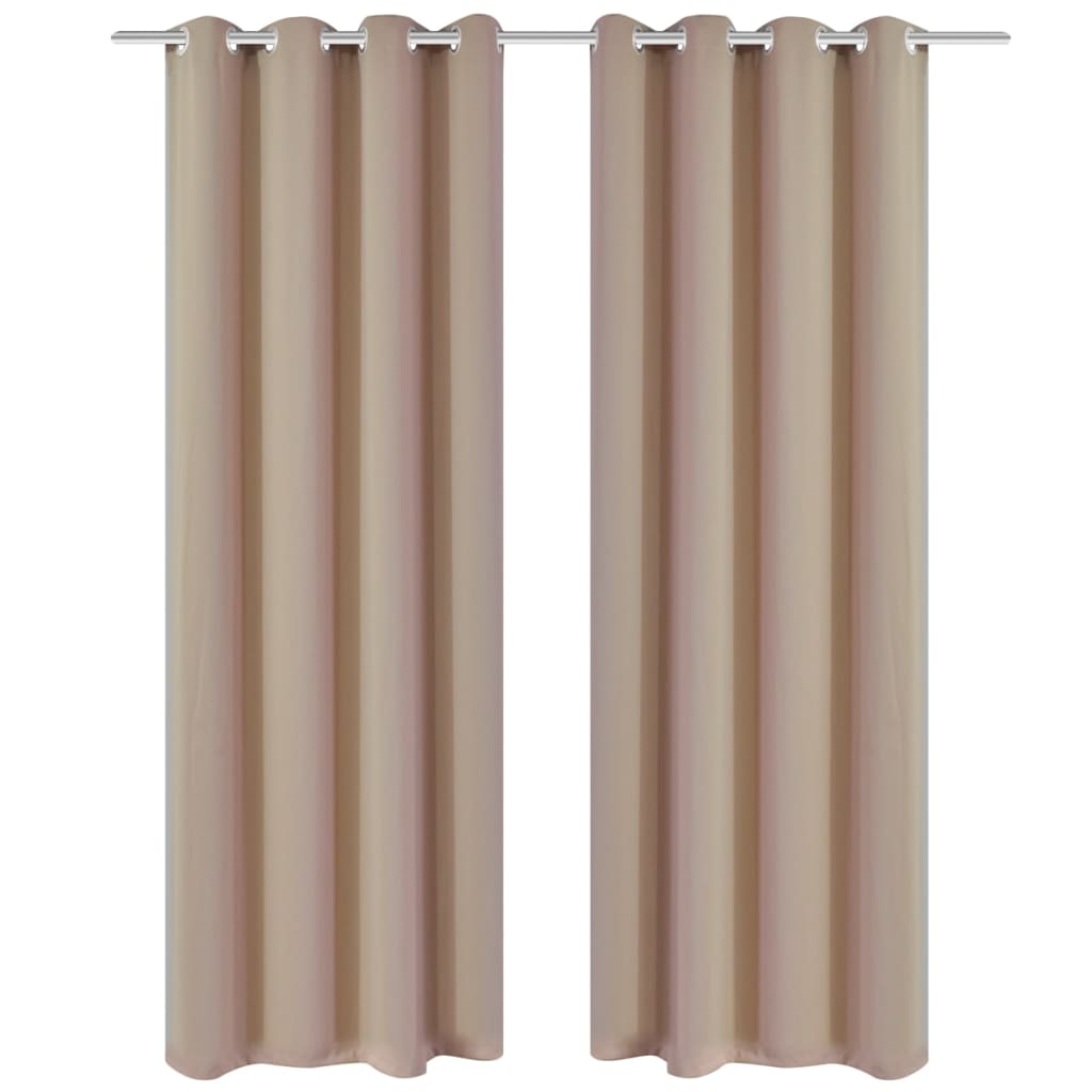 Cortinas opacas com anéis metálicos, 2 peças,135 x 245 cm, creme