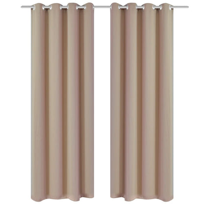 Cortinas opacas com anéis metálicos, 2 peças,135 x 245 cm, creme