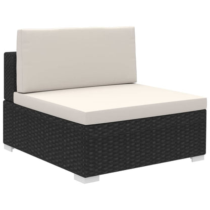 Conjunto de Sofás Lounge e Mesa de Centro de Jardim Yves - Vime Preto - Design Natura