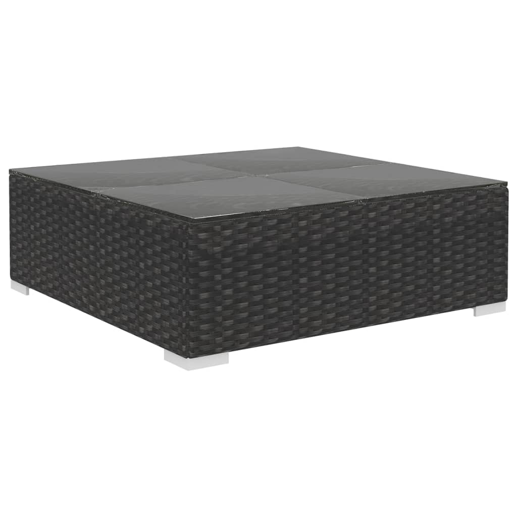 Conjunto de Sofás Lounge e Mesa de Centro de Jardim Yves - Vime Preto - Design Natura