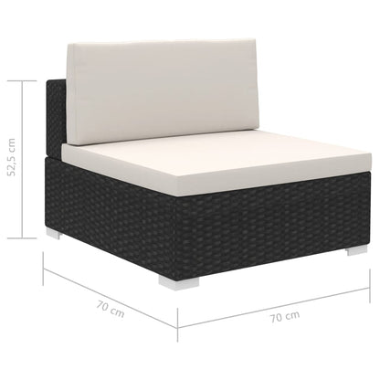 Conjunto de Sofás Lounge e Mesa de Centro de Jardim Yves - Vime Preto - Design Natura