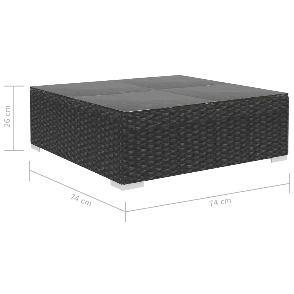 Conjunto de Sofás Lounge e Mesa de Centro de Jardim Yves - Vime Preto - Design Natura