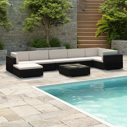 Conjunto de Sofás Lounge e Mesa de Centro de Jardim Yves - Vime Preto - Design Natura