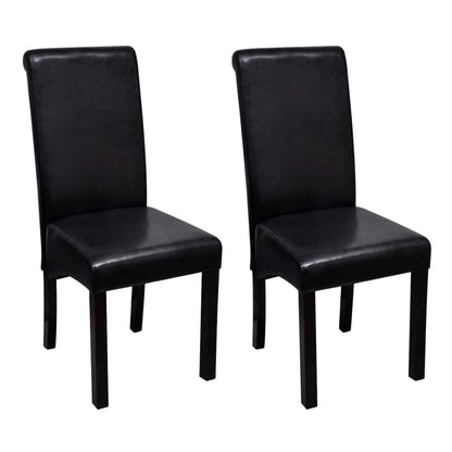 Cadeiras de jantar 2 pcs couro artificial preto