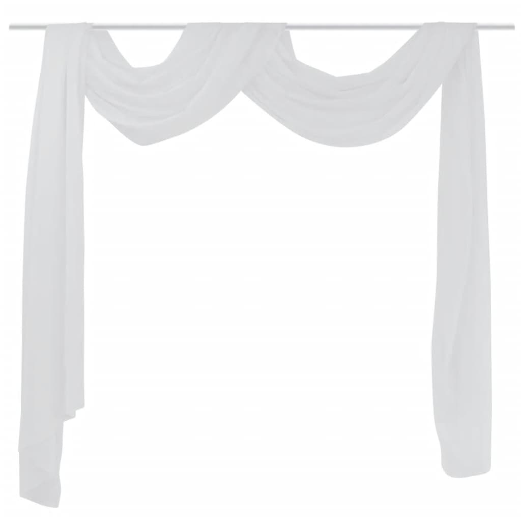 Cortina comprida em voile transparente 140 x 600 cm branco