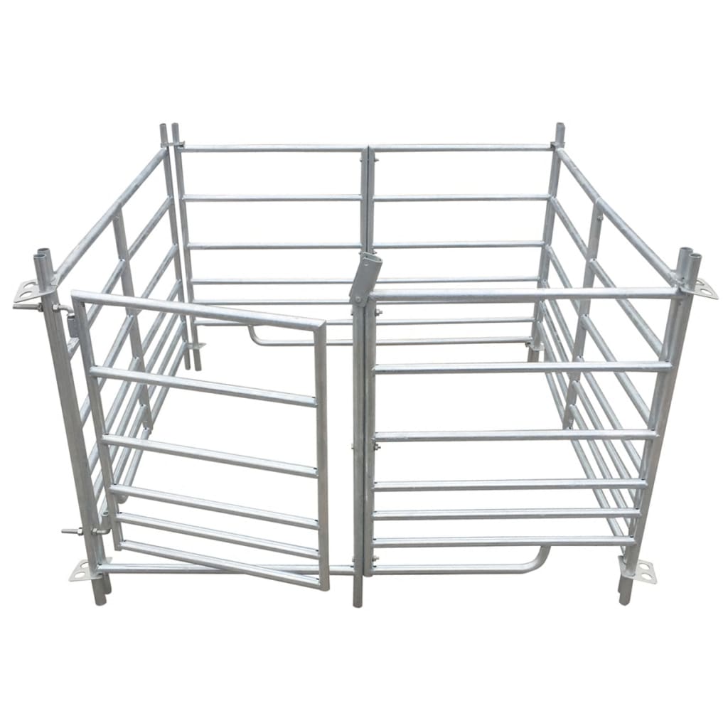 Curral/recinto para ovelhas c/ 4 painéis aço galvanizado 137x137x92 cm