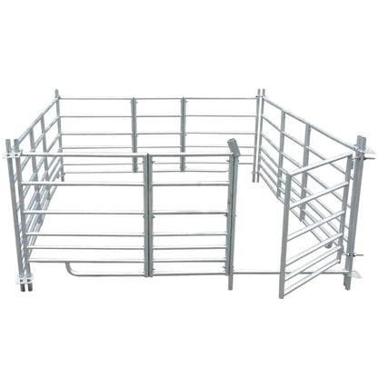 Curral/recinto para ovelhas c/ 4 painéis aço galvanizado 183x183x92 cm