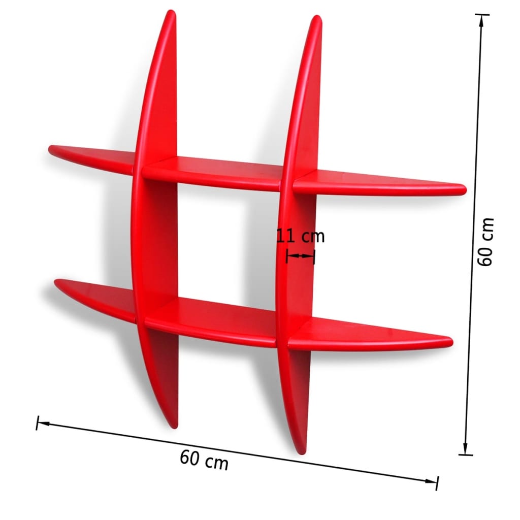 Prateleira de parede MDF vermelho