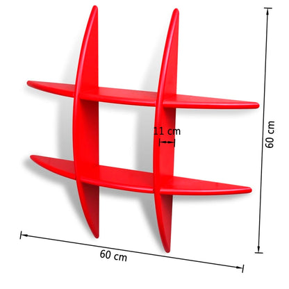 Prateleira de parede MDF vermelho