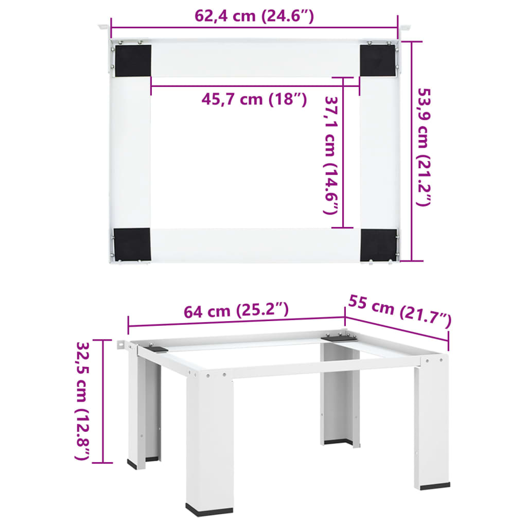 Base/apoio para máquina de lavar branco