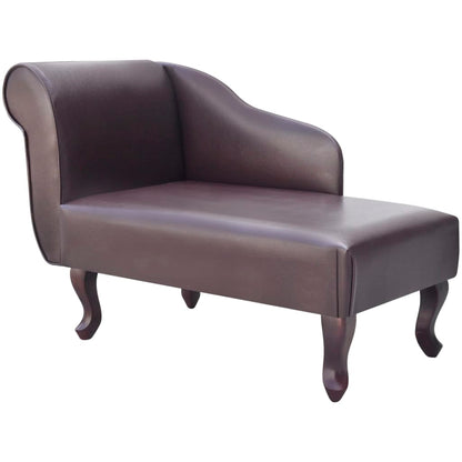 Chaise longue couro artificial castanho