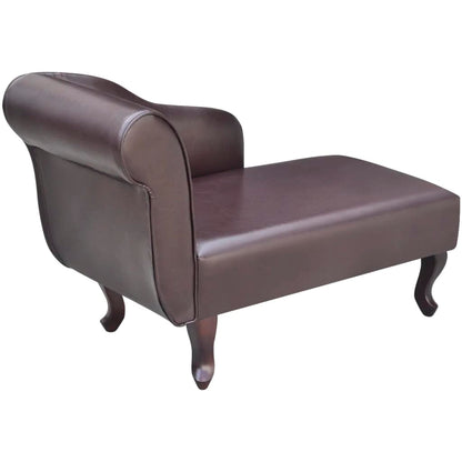 Chaise longue couro artificial castanho