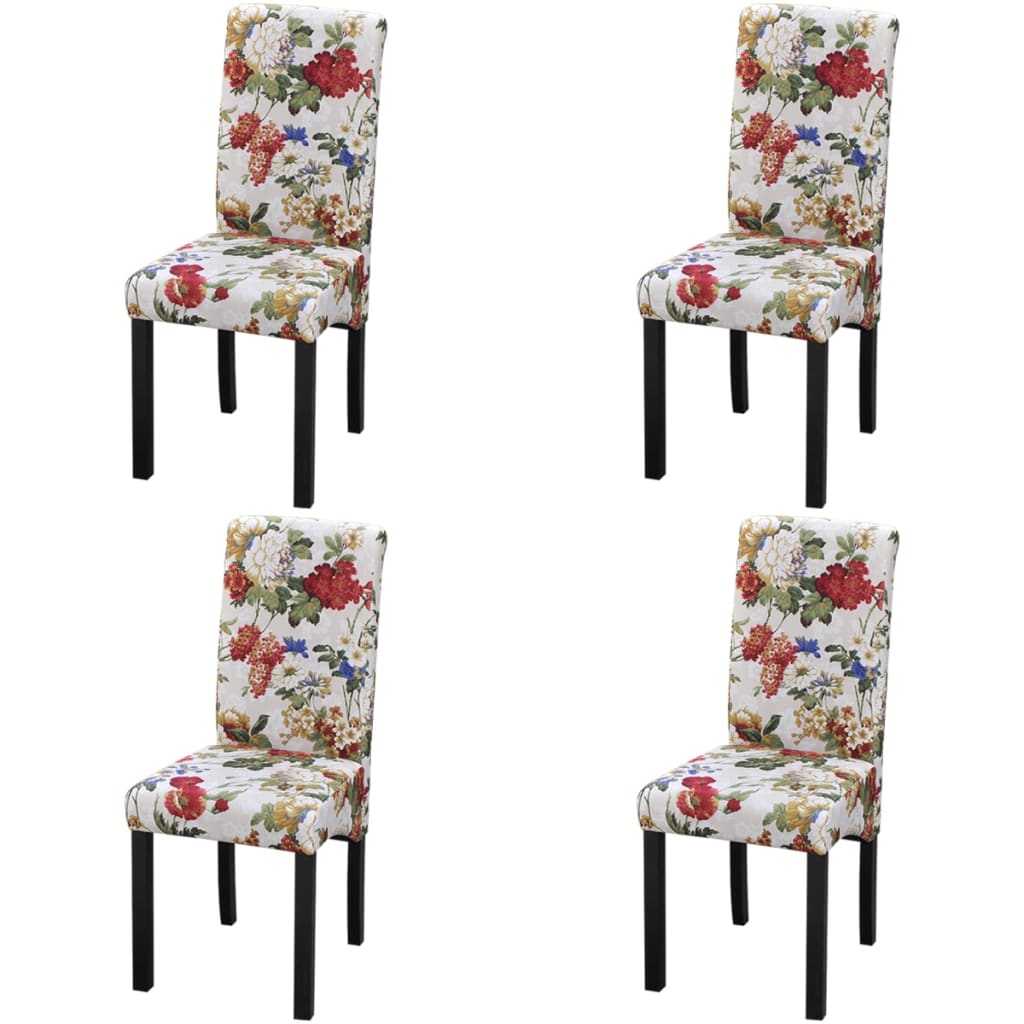 242399 vidaXL Dining Chairs 4 pcs Multicolour Fabric