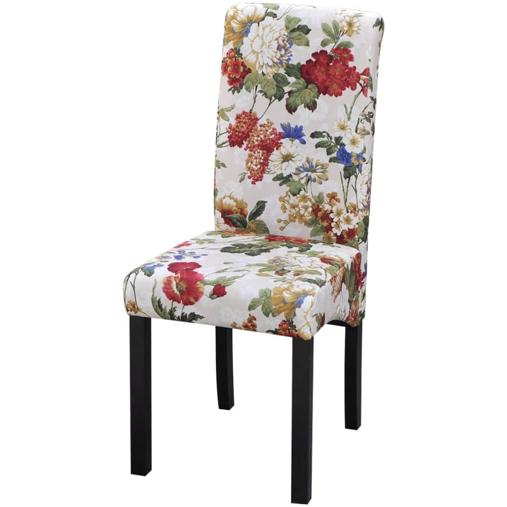 242399 vidaXL Dining Chairs 4 pcs Multicolour Fabric