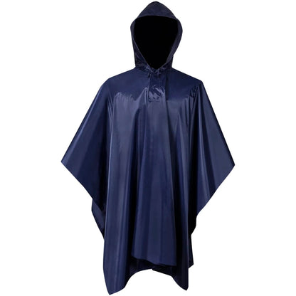 Poncho para chuva impermeável campismo/caminhadas azul-marinho