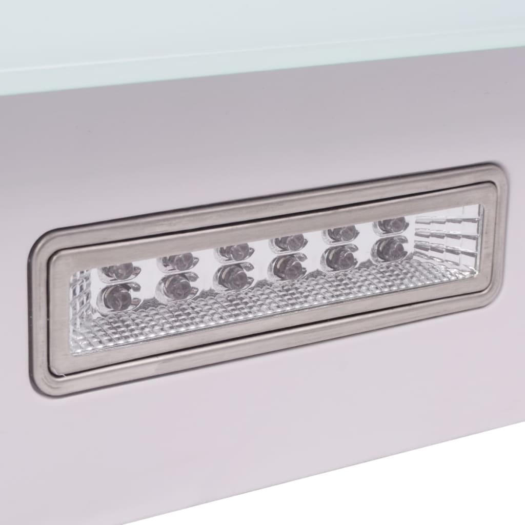 Exaustor com Ecrã Touch e Luzes em Inox e Vidro Temperado - Branco - Design Moderno