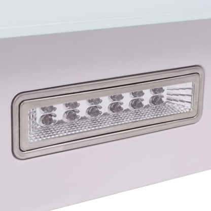 Exaustor com Ecrã Touch e Luzes em Inox e Vidro Temperado - Branco - Design Moderno