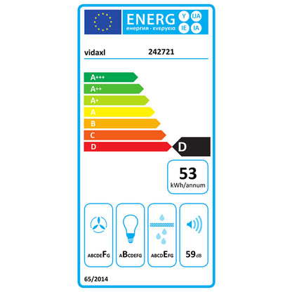 Exaustor com Ecrã Touch e Luzes em Inox e Vidro Temperado - Branco - Design Moderno