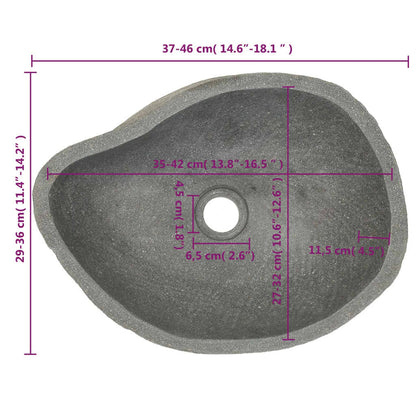 Lavatório pedra do rio oval 37-46 cm