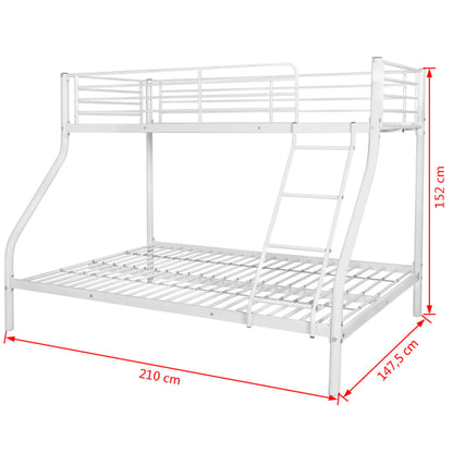 Estrutura de beliche infantil 140x200/90x200 cm metal branco