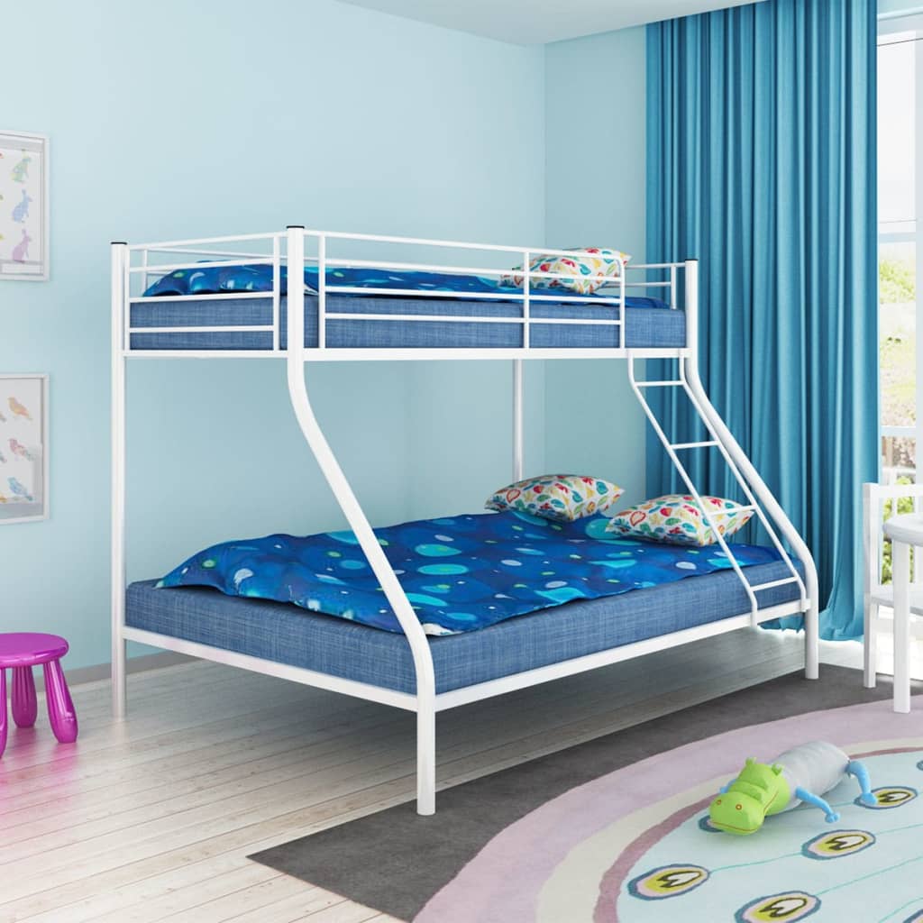 Estrutura de beliche infantil 140x200/90x200 cm metal branco