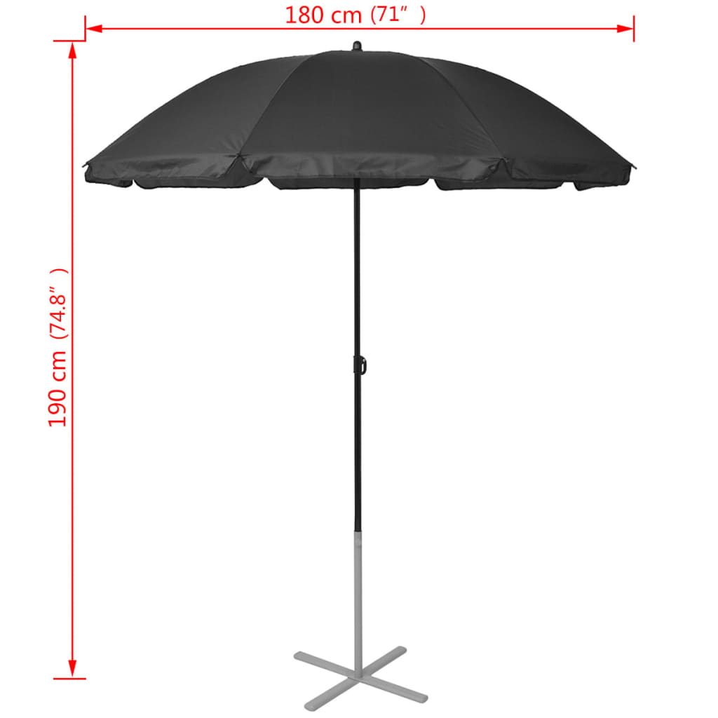 Espreguiçadeiras com guarda-sol 2 pcs alumínio preto